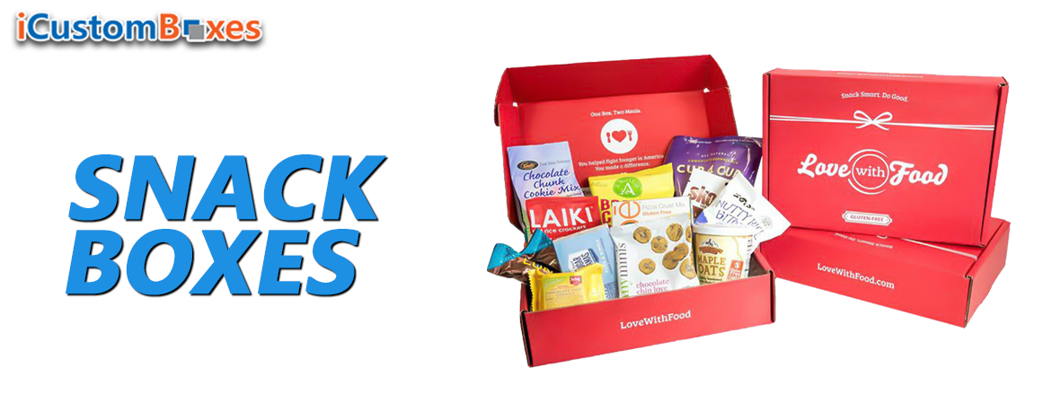 Get custom printed custom snack boxes wholesale at iCustomBoxes