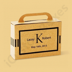 Kraft Cardboard Suitcase Box with Handle