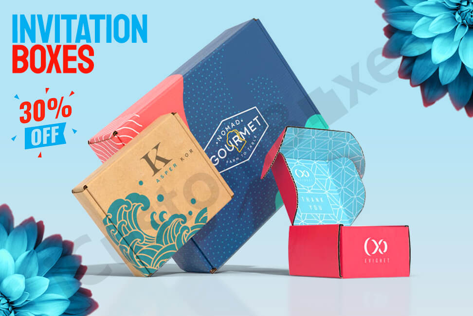 Custom Printed invitation boxes Wholesale