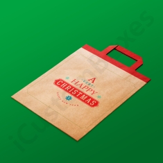 custom christmas paper packaging bags with handle
