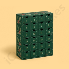 Cardboard advent calendar with 24 compartments