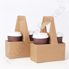 Get Eco-friendly Disposable Kraft Paper Cup Base Handle Holder