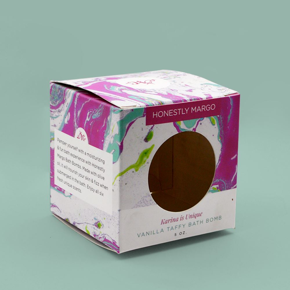 Bath Bomb boxes with window by icustomboxes.com