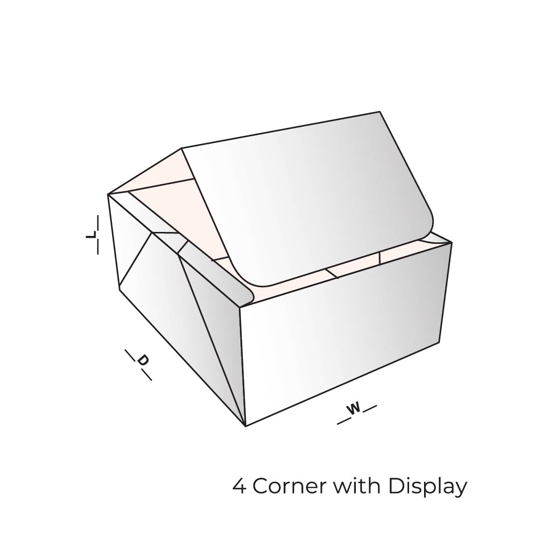 4 Corner with display box by icustomboxes.com