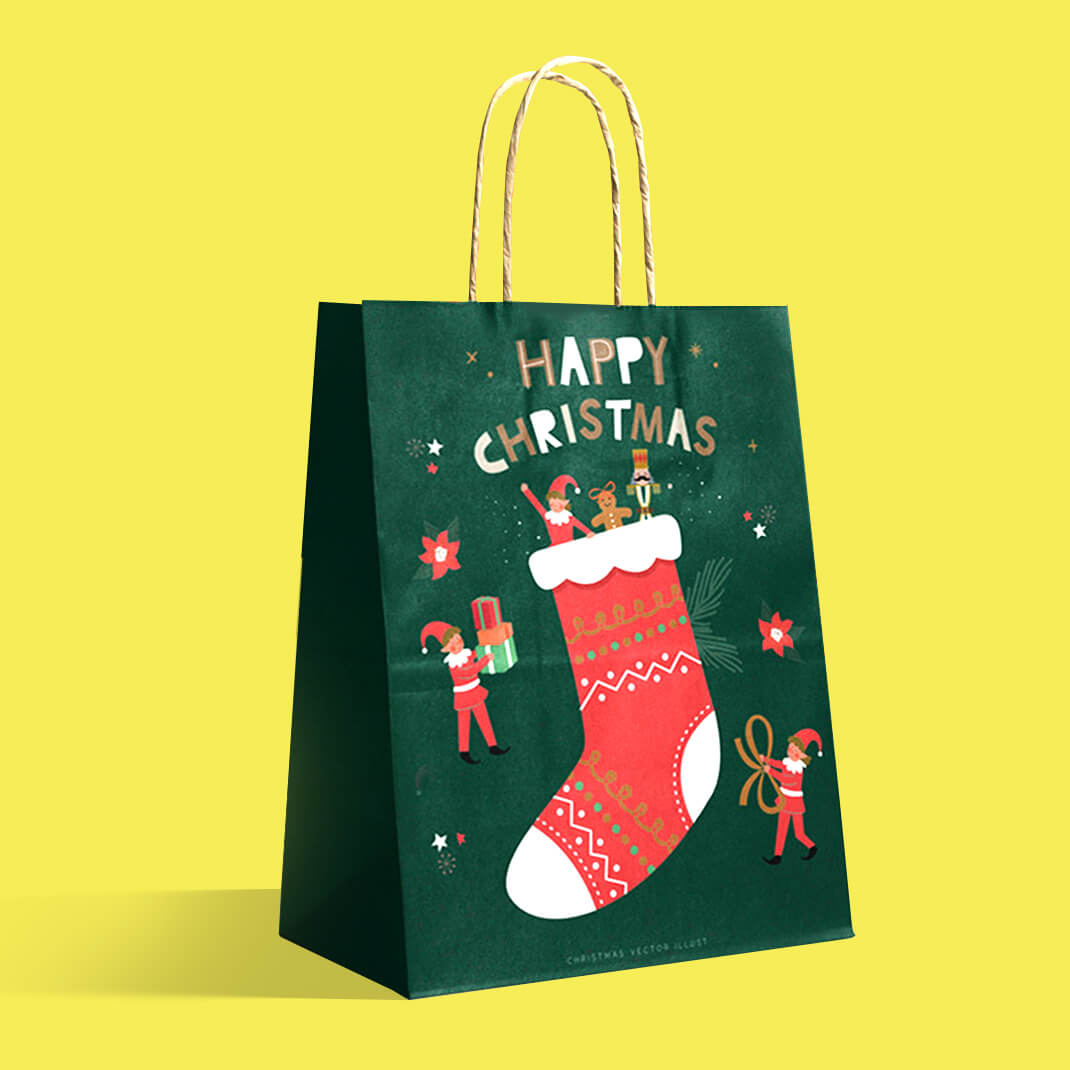 custom christmas paper bags for packaging