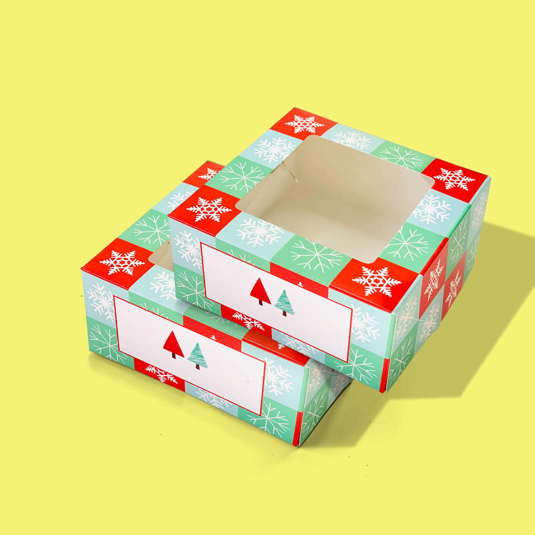 cusotm christmas cupcake packaging boxes-with-window