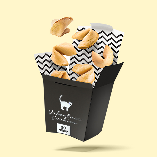 custom cardboard fortune cookie box