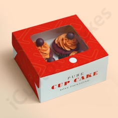 red cupcake boxes with window