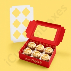 red 6 cupcake boxes