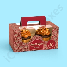 red cardboard cupcake boxes