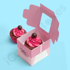 pink single cupcake box
