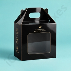 glossy black presentation box with lid