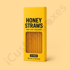 Custom Honey Straw Box with die-cut window style