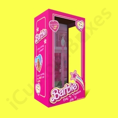 Barbie doll boxes with vibrant printing and clear window packaging