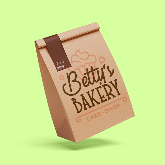 printed brown paper bakery bag - i custom boxes usa