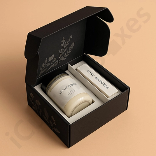 black candle boxes with insert