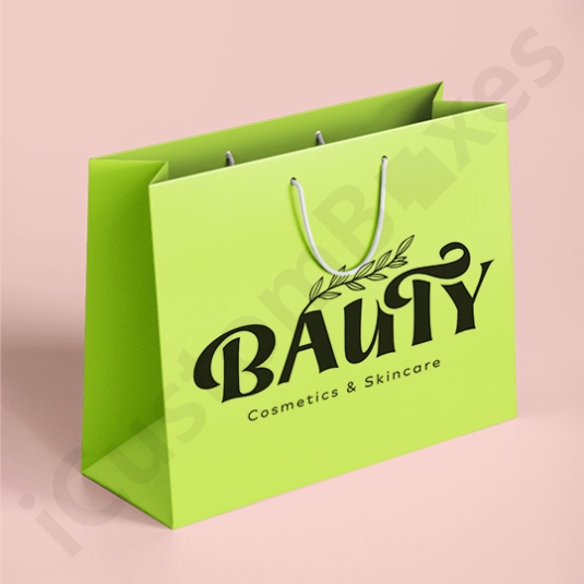 custom cosmetic paper bags with pritned logo