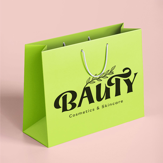 custom cosmetic paper bags with pritned logo