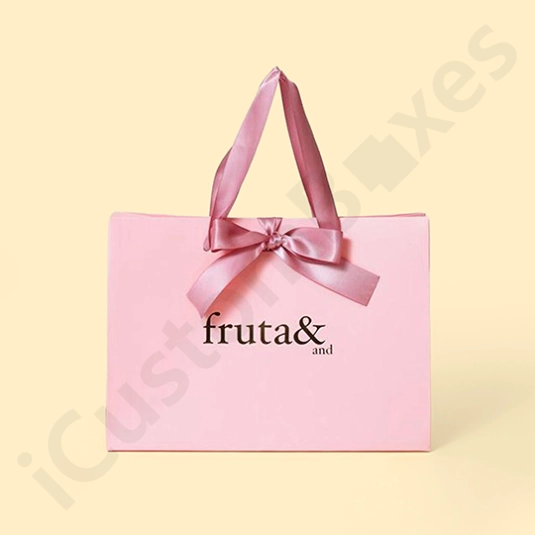 custom cosmetic paper bags with pritned logo