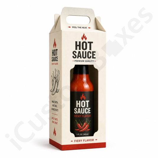 hot sauce packaging box with printed logo