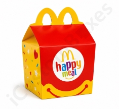 happy meal boxes with printed packaging logo