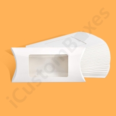 white pillow boxes with die cut window